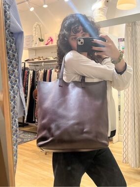Saint Laurent Large Brownish/Redish Leather Tote